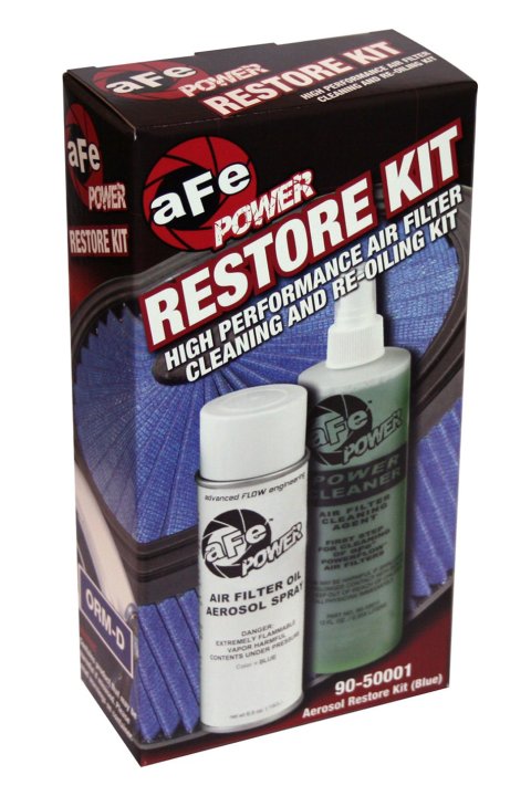 aFe Air Filter Restore Kits 90-50001 Cleaner and Oil, 12 oz. Cleaner, 6.5 oz. Oil, Blue, Aerosol, Kit thumbnail 1
