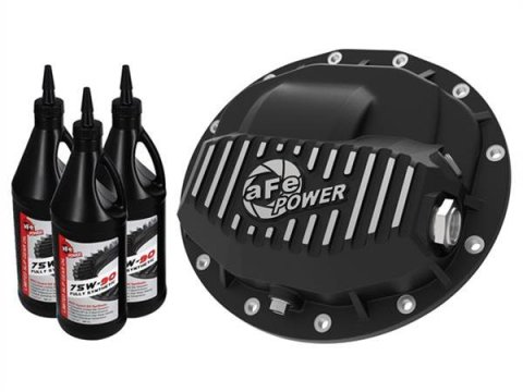 aFe Pro Series 12 Bolt AAM 9.25 Inch Differential Cover 46-70402-WL Covers, Series, Aluminum, Black Powdercoated, in. 12-bolt, Front, Ram, Kit