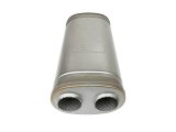 aFe Mach Force XP 409 Stainless Steel 2.5 Inch Muffler 49M00052 Mufflers, XP, Steel, Natural, Oval Case, Dual 2.50 in. Center Inlets/Outlets, 18.00 in. Overall Length, Each thumbnail 6
