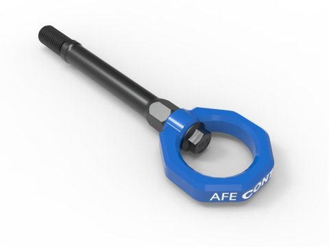aFe Control Tow Hooks for 2020-2025 CORVETTE - 450-401014-L Hook, Front, Blue Powdercoated, Chevy, Corvette, Each thumbnail 3