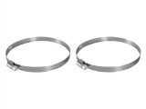 aFe Stainless Steel Hose Clamps 59-01018-MA Clamps, Worm Gear Style, Steel, Natural, 4.560 in. to 5.500 in. O.D., Pair thumbnail 1