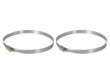 aFe Stainless Steel Hose Clamps 59-01022-MA Clamps, Worm Gear Style, Steel, Natural, 5.688 in. to 8.500 in. O.D., Pair thumbnail 1