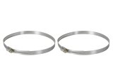 aFe Stainless Steel Hose Clamps 59-01022-MA Clamps, Worm Gear Style, Steel, Natural, 5.688 in. to 8.500 in. O.D., Pair thumbnail 2