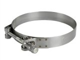 aFe Stainless Steel Hose Clamps 59-01030 Clamps, T-bolt Style, Steel, Natural, 4.313 in. to 4.625 in. O.D., Each thumbnail 1