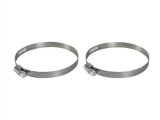 aFe Stainless Steel Hose Clamps 59-01016-MA Clamps, Worm Gear Style, Steel, Natural, 3.563 in. to 4.500 in. O.D., Pair thumbnail 1