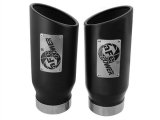 aFe Mach Force XP Round, Black 4 Inch Exhaust Tip 49T40506-B12 Tip, XP, Clamp-on, Stainless, Powdercoated, 4.00 in. Inlet Diameter, 5.00 in. Outlet, 12.00 in. Length, Pair thumbnail 3