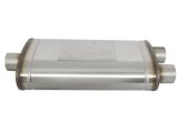 aFe Mach Force XP 304 Stainless Steel 3 Inch Muffler 49M30015 Mufflers, XP, Stainless, Natural, Oval Case, Single 3.00 in. Center Inlet, Dual 3.00 in. Center Outlets, 22.00 in. Overall Length, Each thumbnail 3