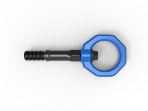 aFe Control Tow Hooks for 2020-2025 CORVETTE - 450-401015-L Hook, Rear, Blue Powdercoated, Chevy, Corvette, Each thumbnail 8