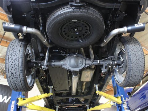 aFe Mach Force XP Exhaust Systems 49-44057-B Systems, XP, Cat-back, Single In/Dual Out, Stainless Steel, Natural, Split Side Exit, Black Powdercoated Tips, Chevrolet, GMC, Kit