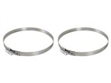 aFe Stainless Steel Hose Clamps 59-01020-MA Clamps, Worm Gear Style, Steel, Natural, 5.563 in. to 6.500 in. O.D., Pair thumbnail 1