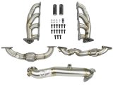 aFe Twisted Steel Headers 48-34137 Headers, Steel, Shorty, Stainless Steel, Brushed, Round Port, Chevrolet, GMC, 6.6L Diesel, Kit thumbnail 1
