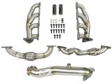 aFe Twisted Steel Headers 48-34137 Headers, Steel, Shorty, Stainless Steel, Brushed, Round Port, Chevrolet, GMC, 6.6L Diesel, Kit thumbnail 2