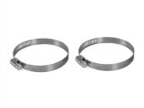 aFe Stainless Steel Hose Clamps 59-01013-MA Clamps, Worm Gear Style, Steel, Natural, 2.813 in. to 3.750 in. O.D., Pair thumbnail 1