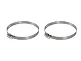 aFe Stainless Steel Hose Clamps 59-01017-MA Clamps, Worm Gear Style, Steel, Natural, 4.063 in. to 5.000 in. O.D., Pair thumbnail 1