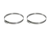 aFe Stainless Steel Hose Clamps 59-01017-MA Clamps, Worm Gear Style, Steel, Natural, 4.063 in. to 5.000 in. O.D., Pair thumbnail 2