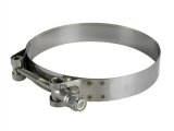 aFe Stainless Steel Hose Clamps 59-01029 Clamps, T-bolt Style, Steel, Natural, 4.063 in. to 4.375 in. O.D., Each thumbnail 1