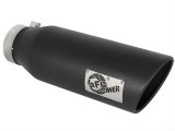 aFe Mach Force XP Round, Black 4 Inch Exhaust Tip 49T40601-B18 Tip, XP, Clamp-on, Stainless, Powdercoated, 4.00 in. Inlet Diameter, 6.00 in. Outlet, 18.00 in. Length, Each thumbnail 1