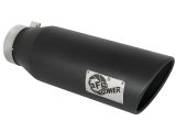 aFe Mach Force XP Round, Black 4 Inch Exhaust Tip 49T40601-B18 Tip, XP, Clamp-on, Stainless, Powdercoated, 4.00 in. Inlet Diameter, 6.00 in. Outlet, 18.00 in. Length, Each thumbnail 3