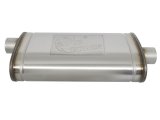 aFe Mach Force XP 304 Stainless Steel 3 Inch Muffler 49M30016 Mufflers, XP, Steel, Natural, Oval Case, 3.00 in. Center Inlet, 3.00 in. Offset Outlet, 22.00 in. Overall Length, Each thumbnail 2