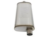 aFe Mach Force XP 304 Stainless Steel 3 Inch Muffler 49M30016 Mufflers, XP, Steel, Natural, Oval Case, 3.00 in. Center Inlet, 3.00 in. Offset Outlet, 22.00 in. Overall Length, Each thumbnail 3
