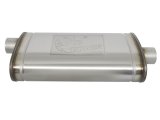 aFe Mach Force XP 304 Stainless Steel 3 Inch Muffler 49M30016 Mufflers, XP, Steel, Natural, Oval Case, 3.00 in. Center Inlet, 3.00 in. Offset Outlet, 22.00 in. Overall Length, Each thumbnail 6