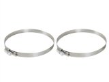 aFe Stainless Steel Hose Clamps 59-01019-MA Clamps, Worm Gear Style, Steel, Natural, 5.063 in. to 6.000 in. O.D., Pair thumbnail 1