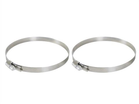 aFe Stainless Steel Hose Clamps 59-01019-MA Clamps, Worm Gear Style, Steel, Natural, 5.063 in. to 6.000 in. O.D., Pair