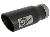 aFe Mach Force XP Round, Black 4 Inch Exhaust Tip 49T40502-B12 Tip, XP, Clamp-on, Stainless, Textured Powdercoated, 4.00 in. Inlet Diameter, 5.00 in. Outlet, 12.00 in. Length, Each thumbnail 1