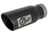 aFe Mach Force XP Round, Black 4 Inch Exhaust Tip 49T40502-B12 Tip, XP, Clamp-on, Stainless, Textured Powdercoated, 4.00 in. Inlet Diameter, 5.00 in. Outlet, 12.00 in. Length, Each thumbnail 3