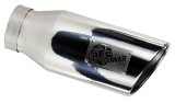 aFe Mach Force XP Round, Black 4 Inch Exhaust Tip 49T40502-B12 Tip, XP, Clamp-on, Stainless, Textured Powdercoated, 4.00 in. Inlet Diameter, 5.00 in. Outlet, 12.00 in. Length, Each thumbnail 4