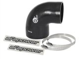 aFe Tubing Couplers 59-00073 Couplers, 90 degree Elbow, Silicone, Black, 4.00 in. Inlet/3.38 in. Outlet Diameter, 7.00 in. Length, Each thumbnail 1