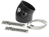 aFe Tubing Couplers 59-00115 Couplers, 30 degree Elbow, Silicone, Black, 4.38 in. Inlet/3.79 in. Outlet Diameter, 5/8 in. Diameter x 1/2 in. Tall Port On the Side, Each thumbnail 2