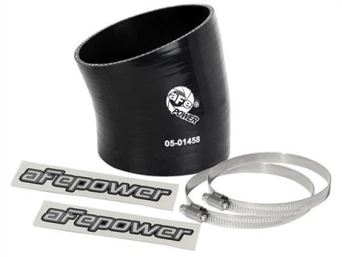 aFe Tubing Couplers 59-00090 Couplers, 15 degree Elbow, Silicone, Black, 3.50 in. Inlet/3.25 in. Outlet Diameter, Each