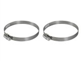 aFe Stainless Steel Hose Clamps 59-01015-MA Clamps, Worm Gear Style, Steel, Natural, 3.313 in. to 4.250 in. O.D., Pair thumbnail 1