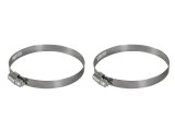 aFe Stainless Steel Hose Clamps 59-01015-MA Clamps, Worm Gear Style, Steel, Natural, 3.313 in. to 4.250 in. O.D., Pair thumbnail 2