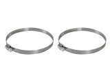 aFe Stainless Steel Hose Clamps 59-01023-MA Clamps, Worm Gear Style, Steel, Natural, 7.250 in. to 9.250 in. O.D., Pair thumbnail 1