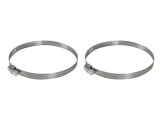 aFe Stainless Steel Hose Clamps 59-01023-MA Clamps, Worm Gear Style, Steel, Natural, 7.250 in. to 9.250 in. O.D., Pair thumbnail 2