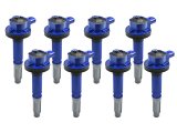 aFe Scorcher High-Performance Ignition Coils for 2011-2016 F-150, MUSTANG - 77-92011-MD Coils, SCORCHER High-Performance, Coil on Plug, Epoxy, Round, Black/Blue, 5.0, V8, Ford, Set of 8 thumbnail 7