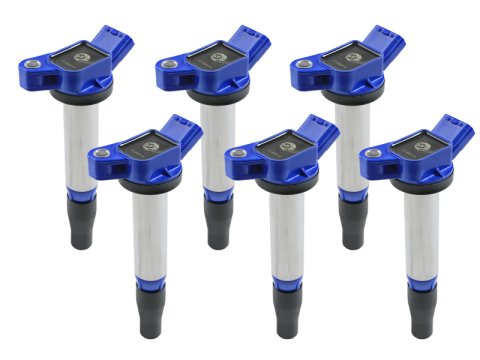 aFe Scorcher High-Performance Ignition Coils for 2017-2022 HIGHLANDER, 2016-2023 TACOMA - 77-92014-MC Coil, SCORCHER High-Performance, Square, Blue, Toyota, Set of 6 thumbnail 4
