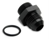 Holley AN to Straight Cut O-Ring Fittings 26-184 Fitting, Adapter, Cut, Straight, Aluminum, Black Anodized, -8 AN, 3/4 in.-16 O-Ring, Each thumbnail 1