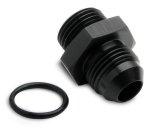 Holley AN to Straight Cut O-Ring Fittings 26-184 Fitting, Adapter, Cut, Straight, Aluminum, Black Anodized, -8 AN, 3/4 in.-16 O-Ring, Each thumbnail 3