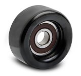 Holley Idler Pulleys 97-150 Pulleys, Holley, Serpentine Style, Black Finish, 2.75 in. Diameter, 76 mm, Smooth, Steel, for LS Accessory Drive Brackets Only, Each thumbnail 1