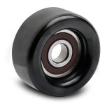 Holley Idler Pulleys 97-150 Pulleys, Holley, Serpentine Style, Black Finish, 2.75 in. Diameter, 76 mm, Smooth, Steel, for LS Accessory Drive Brackets Only, Each thumbnail 2