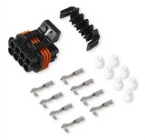 Holley Wiring Harness Connectors 570-209 Weatherproof Connectors, EFI, Input/Output Connector, Main Side, Metripack, 8-pin Female, Black Plastic, with Pins, Seals, TPA, Each thumbnail 1