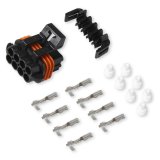 Holley Wiring Harness Connectors 570-209 Weatherproof Connectors, EFI, Input/Output Connector, Main Side, Metripack, 8-pin Female, Black Plastic, with Pins, Seals, TPA, Each thumbnail 4