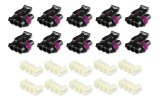 Holley Wiring Harness Connectors 570-318 Weatherproof Connectors, EFI, LS 58X Crank/CPS Sensor Connectors, Metripack, 3-pin, Female, Black, with Pins, Seals, TPA, 10-piece, Chevy, Set thumbnail 1