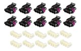 Holley Wiring Harness Connectors 570-318 Weatherproof Connectors, EFI, LS 58X Crank/CPS Sensor Connectors, Metripack, 3-pin, Female, Black, with Pins, Seals, TPA, 10-piece, Chevy, Set thumbnail 2