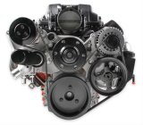 Holley Mid-Mount Complete Accessory Systems 20-180 Drive Systems, LS Mid-Mount, Serpentine Style, Alternator, Water Pump, Power Steering, A/C, Hardware, Natural Finish, Chevy, 4.8-7.0L, Kit thumbnail 1