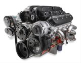 Holley Mid-Mount Complete Accessory Systems 20-180 Drive Systems, LS Mid-Mount, Serpentine Style, Alternator, Water Pump, Power Steering, A/C, Hardware, Natural Finish, Chevy, 4.8-7.0L, Kit thumbnail 4