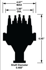 Holley EFI Dual-Sync Distributors 565-202BK Distributors, EFI, Dual-Sync, Hall Effect, Computer-controlled Advance, Male/HEI, Black Cap, Steel Gear, Black Housing, Ford, 3.6-5.0L, Each thumbnail 5